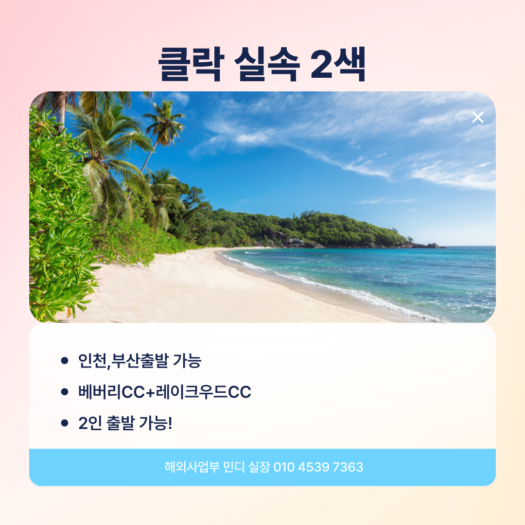 성수기 얼리버드 클락 2색 특가