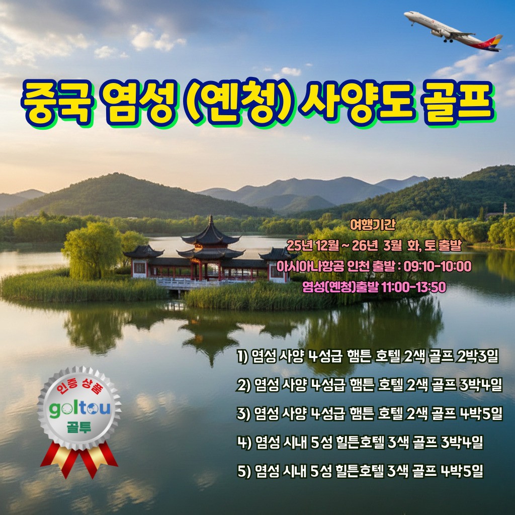 [옌청] 골투직영 아시아나항공 염성3색