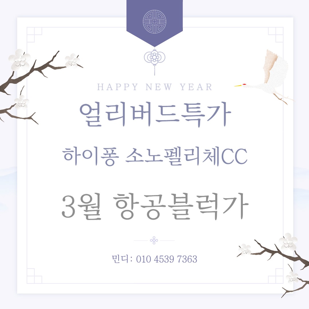 [하이퐁] 얼리버드특전 소노펠리체cc